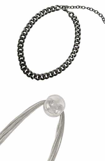 Set of 2 Assorted Curb Chain & Pendant Necklaces