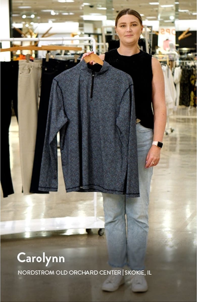 Anthony Micro Print OoohCotton<sup>®</sup> Quarter Zip Pullover, sales video thumbnail