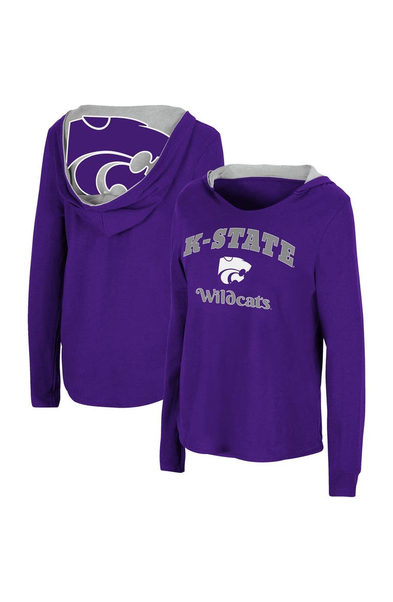 COLOSSEUM Women's Colosseum Purple Kansas State Wildcats Catalina Hoodie Long Sleeve T-Shirt, Main, color, Purple