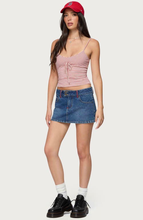 Edikted Tova Striped Scoop Tank Top In Red