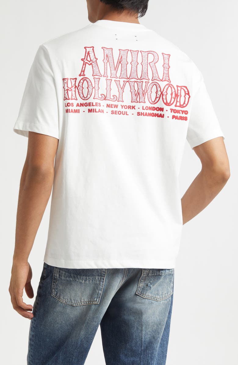 AMIRI Hollywood Oversize Logo Graphic T-Shirt, Alternate, color, Ivory
