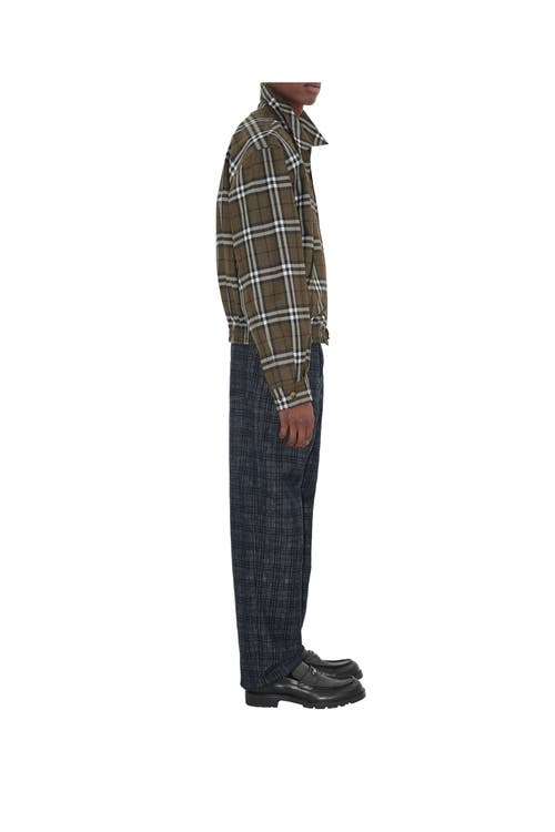 Burberry Check Bonded Wool Harrington Jacket In Multi
