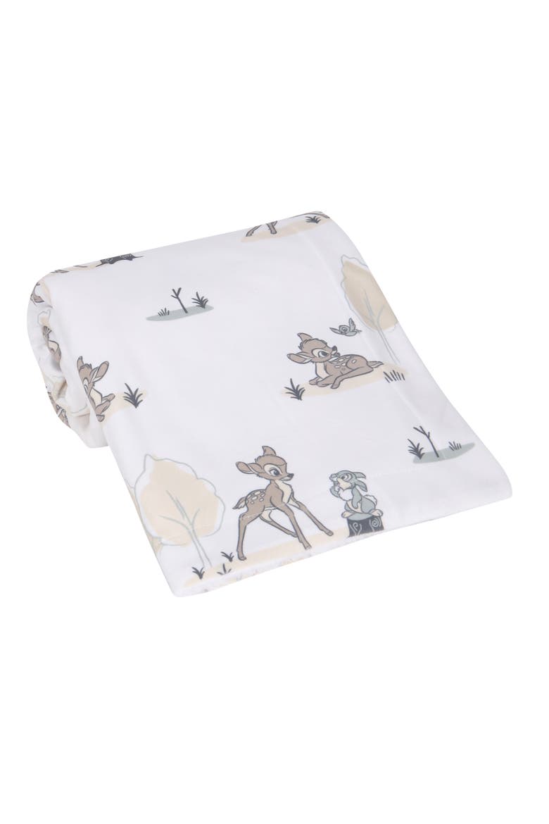 Disney Baby Bambi & Thumper Minky/Fleece Deer Baby Blanket, Alternate, color, White