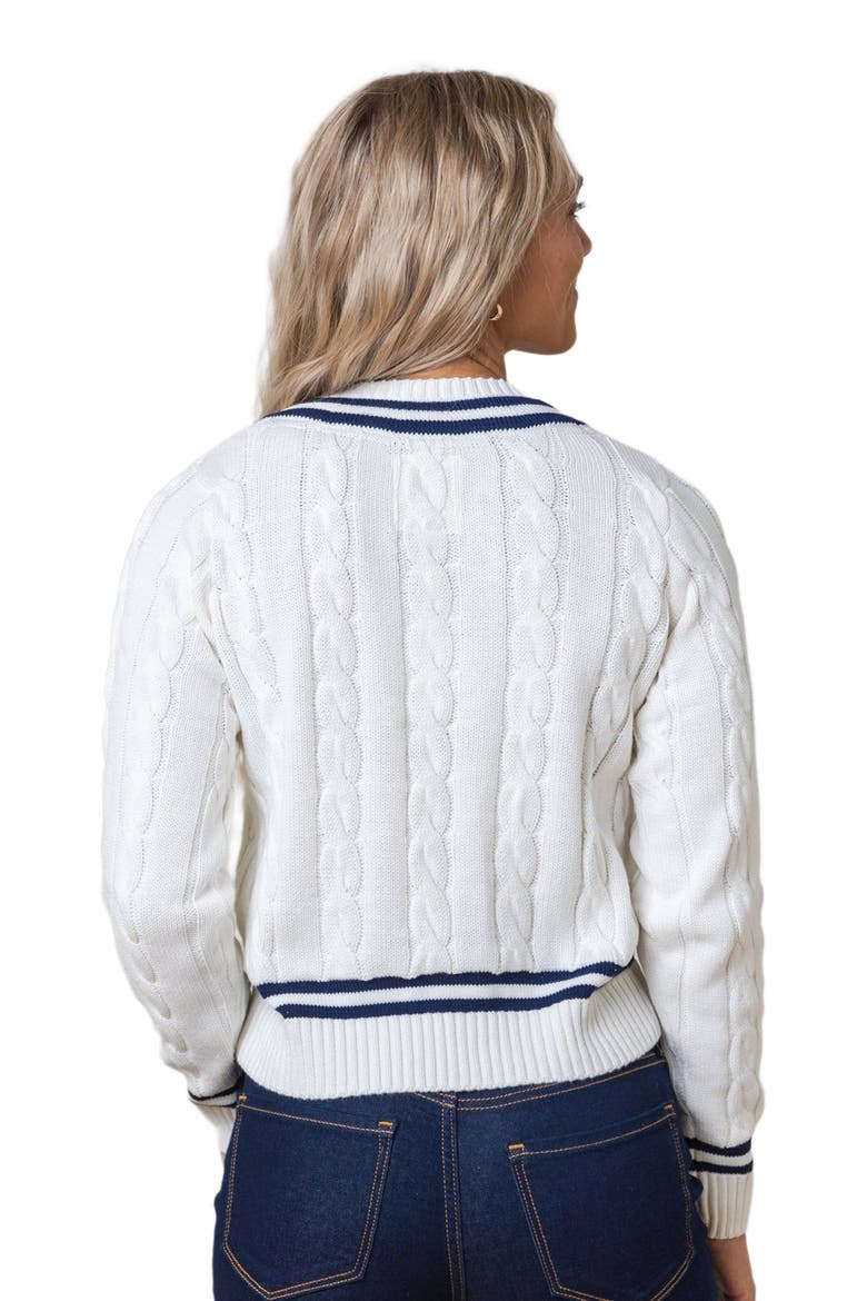 Women's Organic V-Neck Cricket Sweater, Alternate, color, White