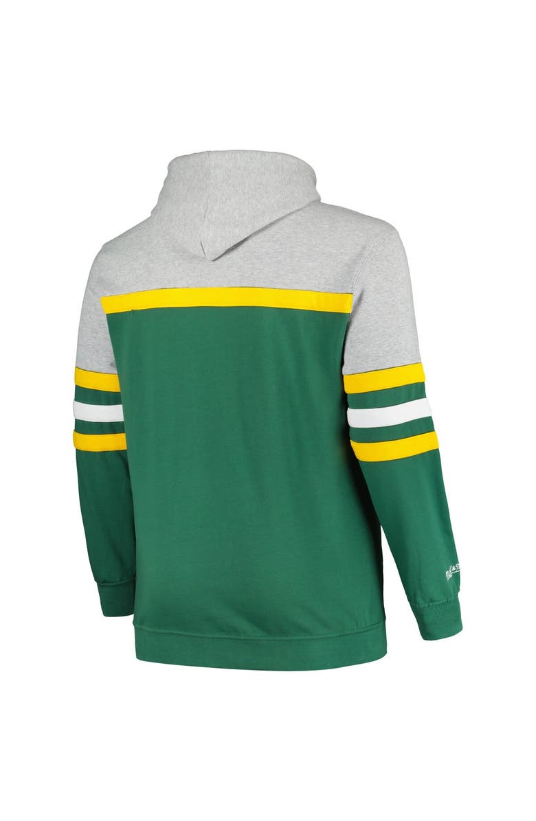Mitchell & Ness Men's Mitchell & Ness Heather Gray/Green Green Bay Packers Big & Tall Head Coach Pullover Hoodie, Alternate, color,