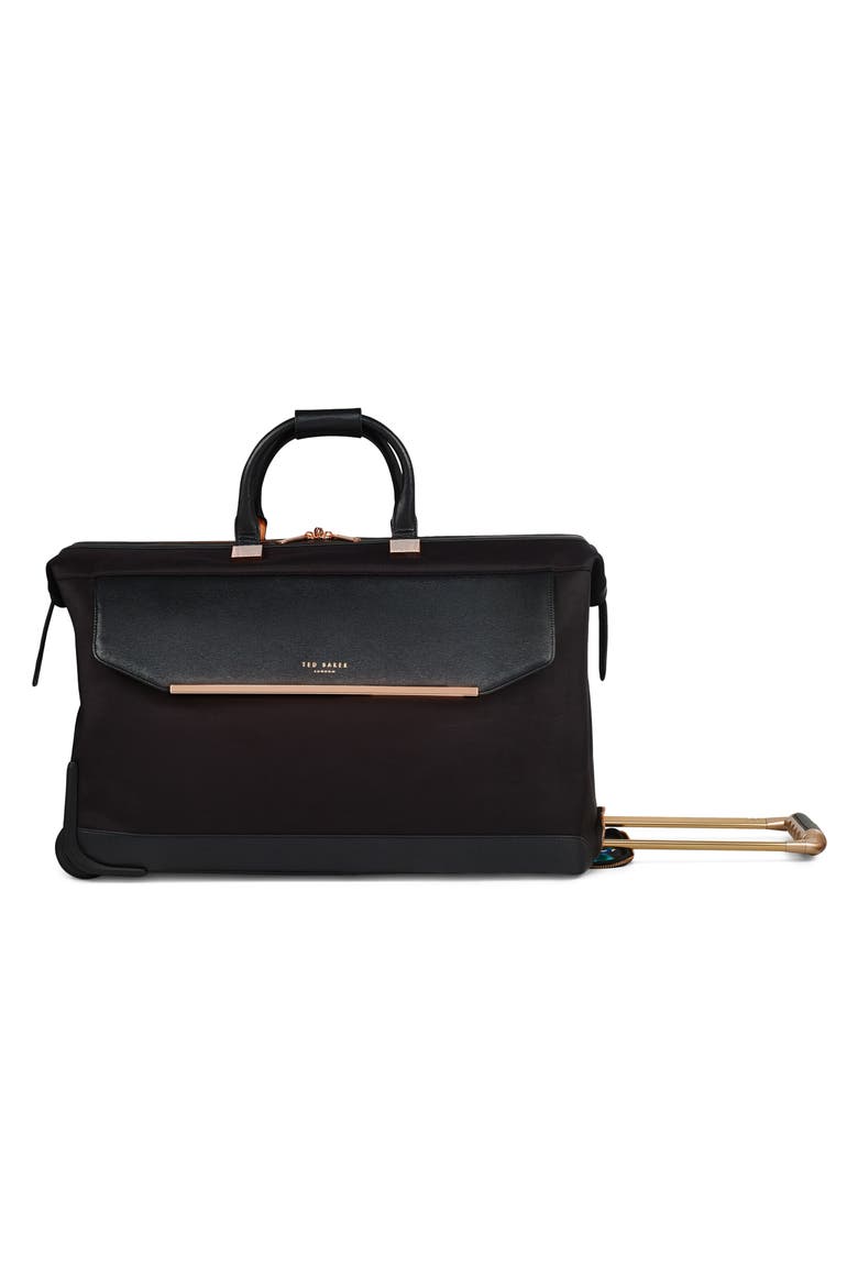 Large Albany Rolling Duffle Bag, Alternate, color, BLACK