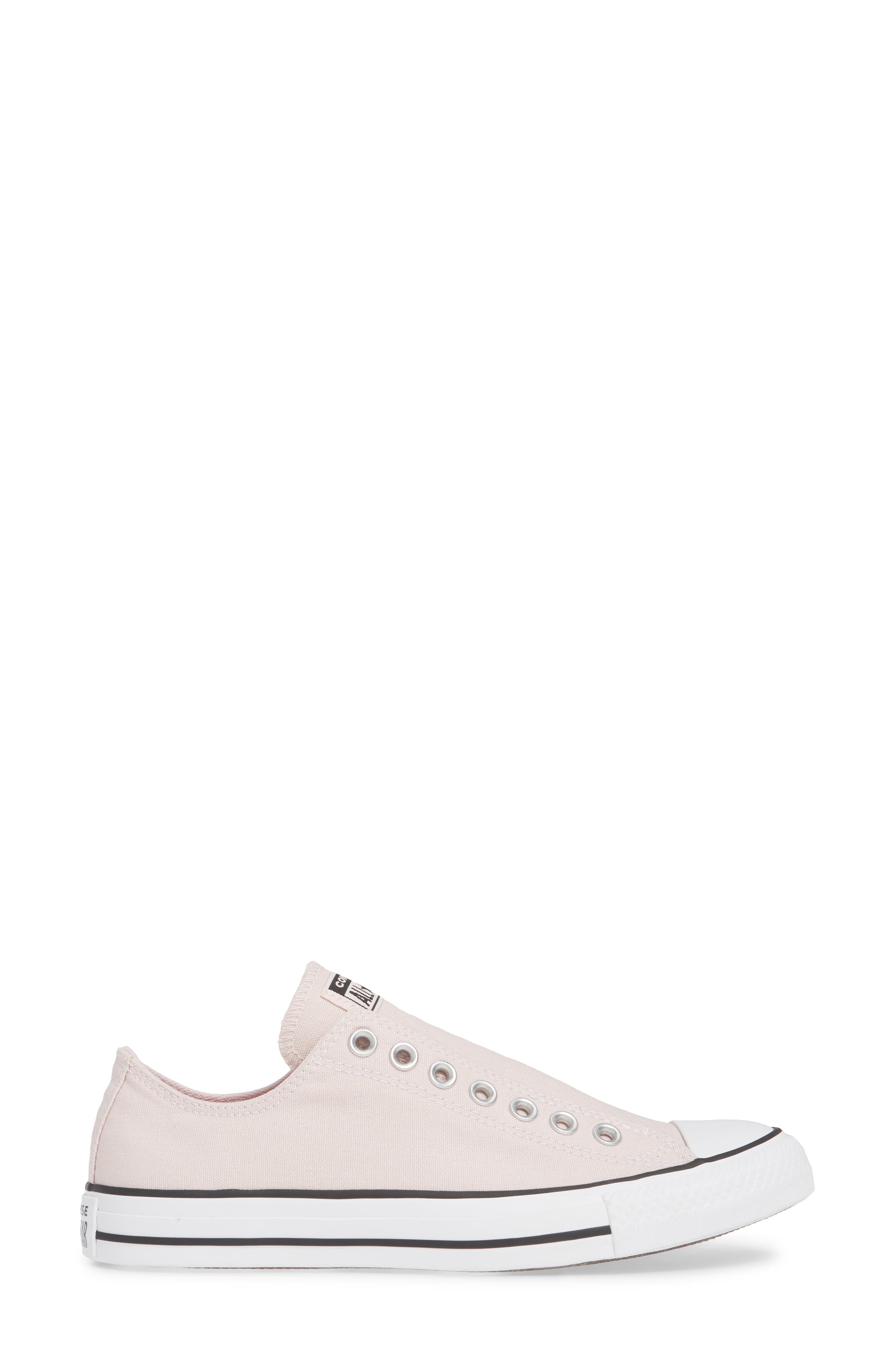 Chuck Taylor® All Star® Laceless Low Top Sneaker, Alternate, color, BARELY ROSE/ BLACK/ WHITE