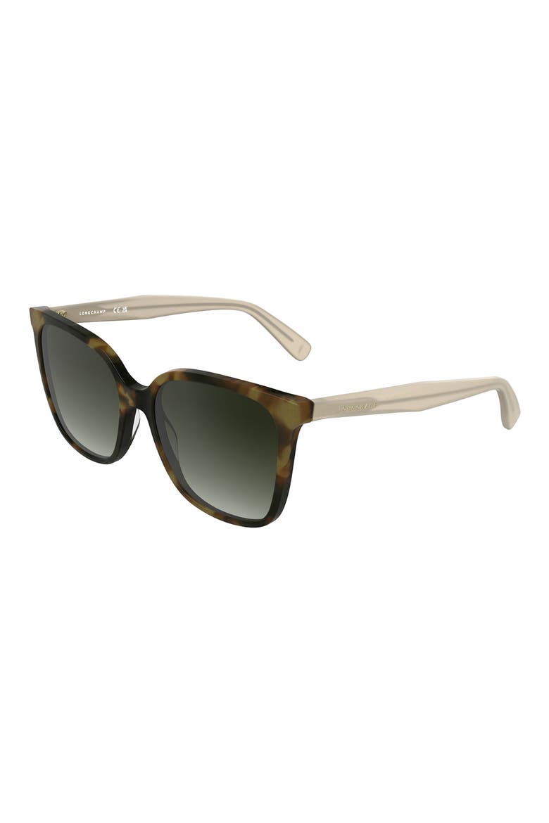 Le Pliage 55mm Gradient Modified Rectangular Sunglasses, Alternate, color, KHAKI HAVANA