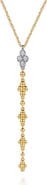 Gabriel & Co. 14k Gold Diamond Beaded Drop Pendant Necklace