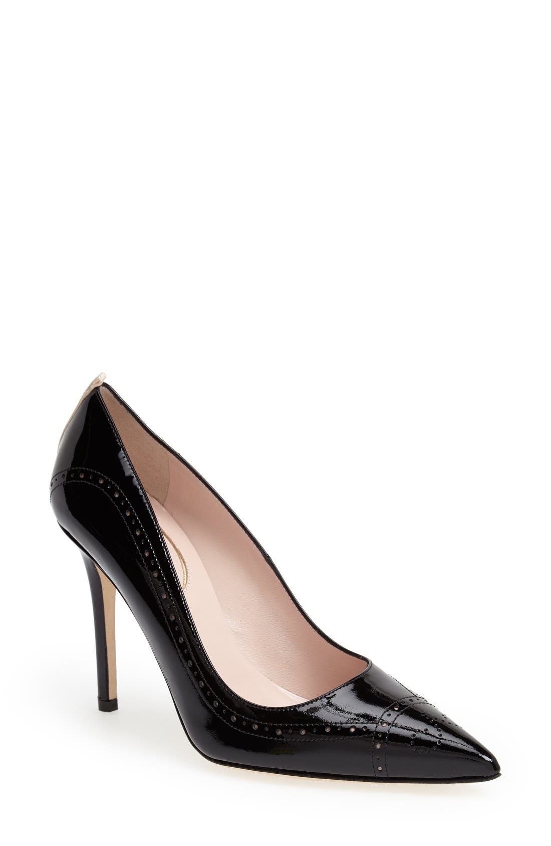 SJP by Sarah Jessica Parker 'Marlene' Brogue Detail Pointy Toe Pump, Main, color, 