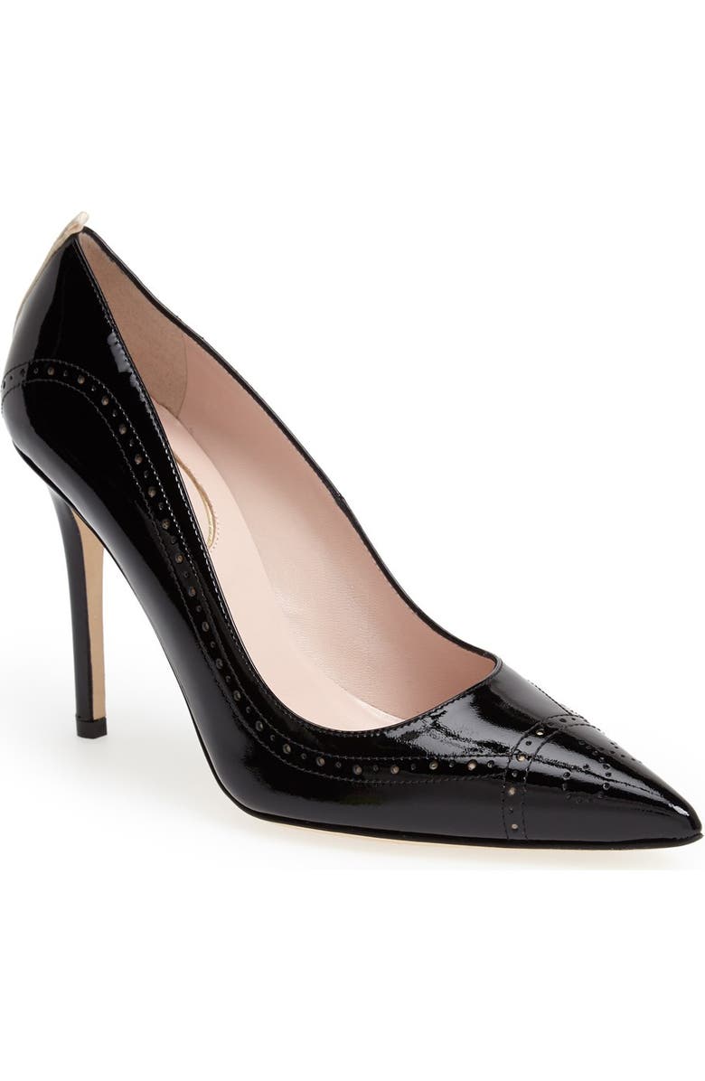 SJP by Sarah Jessica Parker 'Marlene' Brogue Detail Pointy Toe Pump, Main, color,