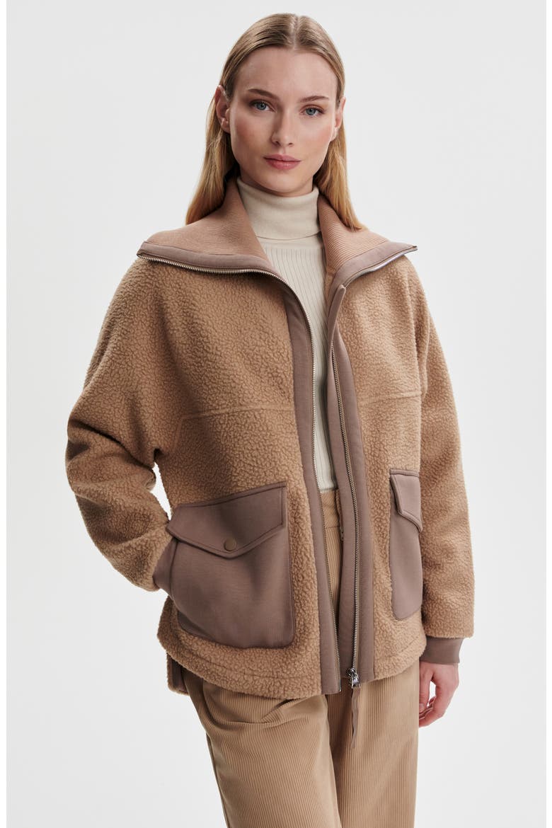Eleanor High Pile Fleece Jacket, Alternate, color, CHANTERELLE