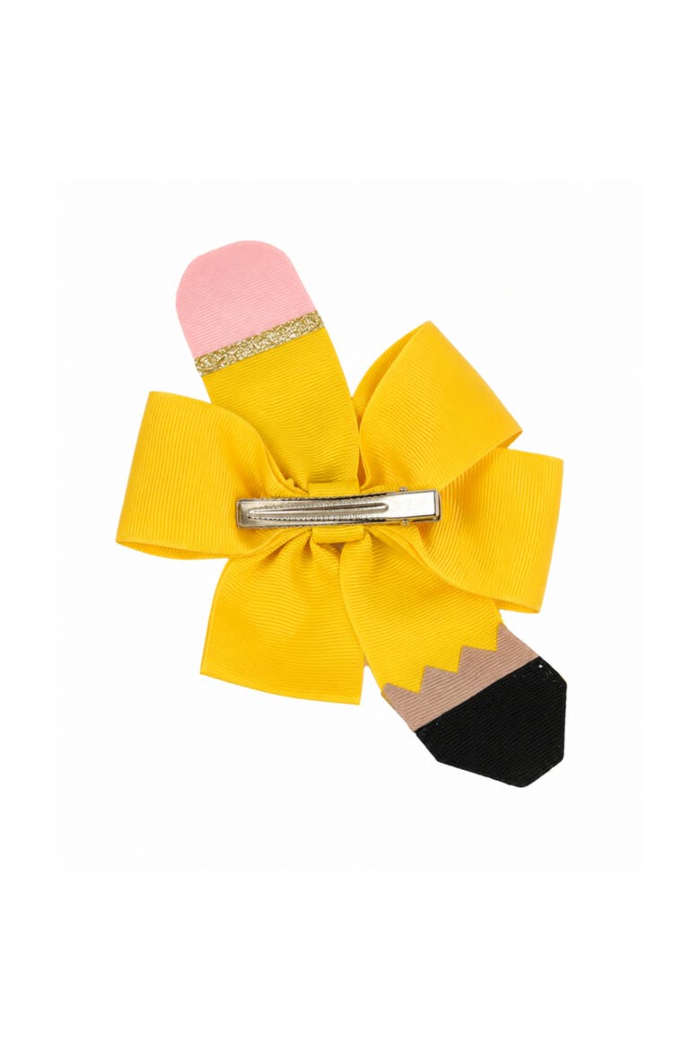 Pencil Back-to-School Hair Bow, Alternate, color, Yellow