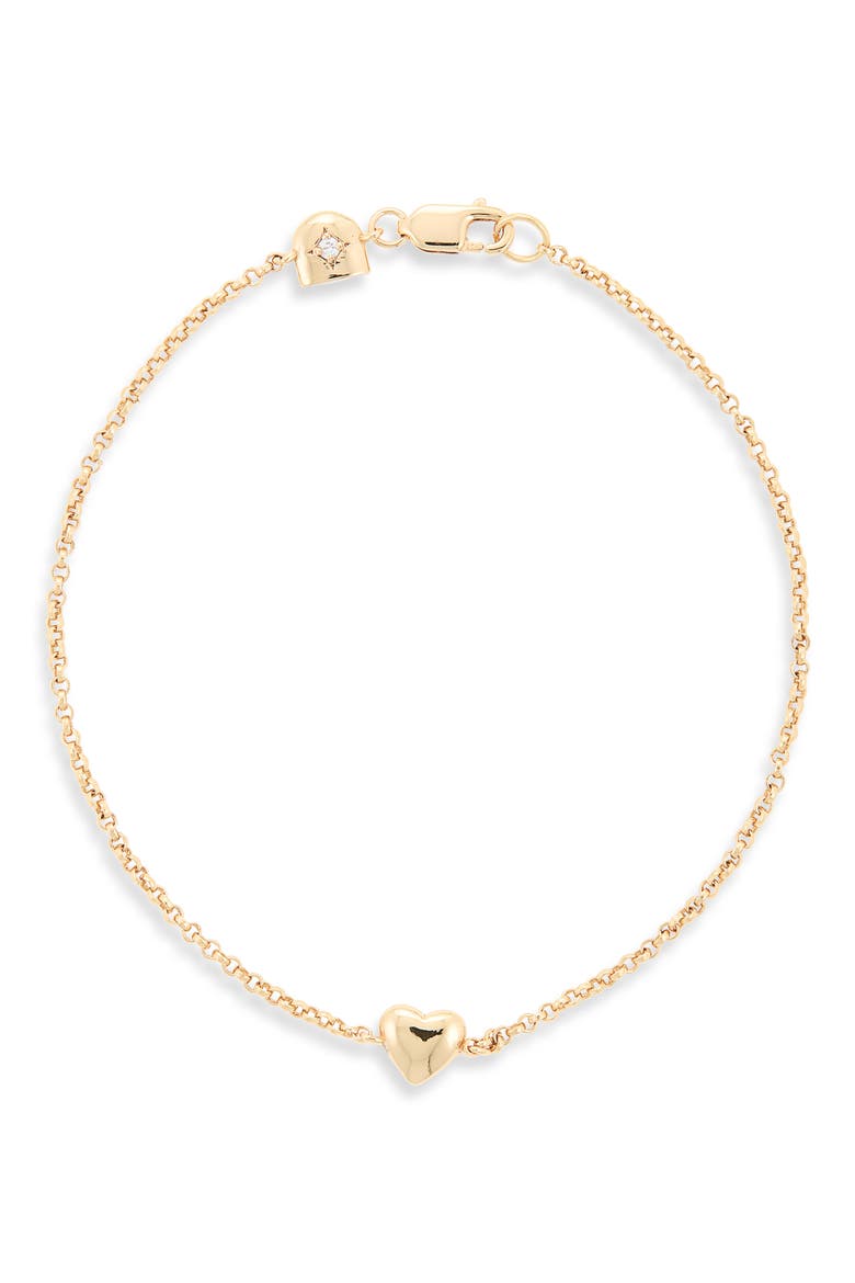 Heart Charm Bracelet, Main, color, GOLD