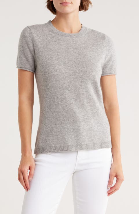 Cashmere Crewneck Short Sleeve Sweater
