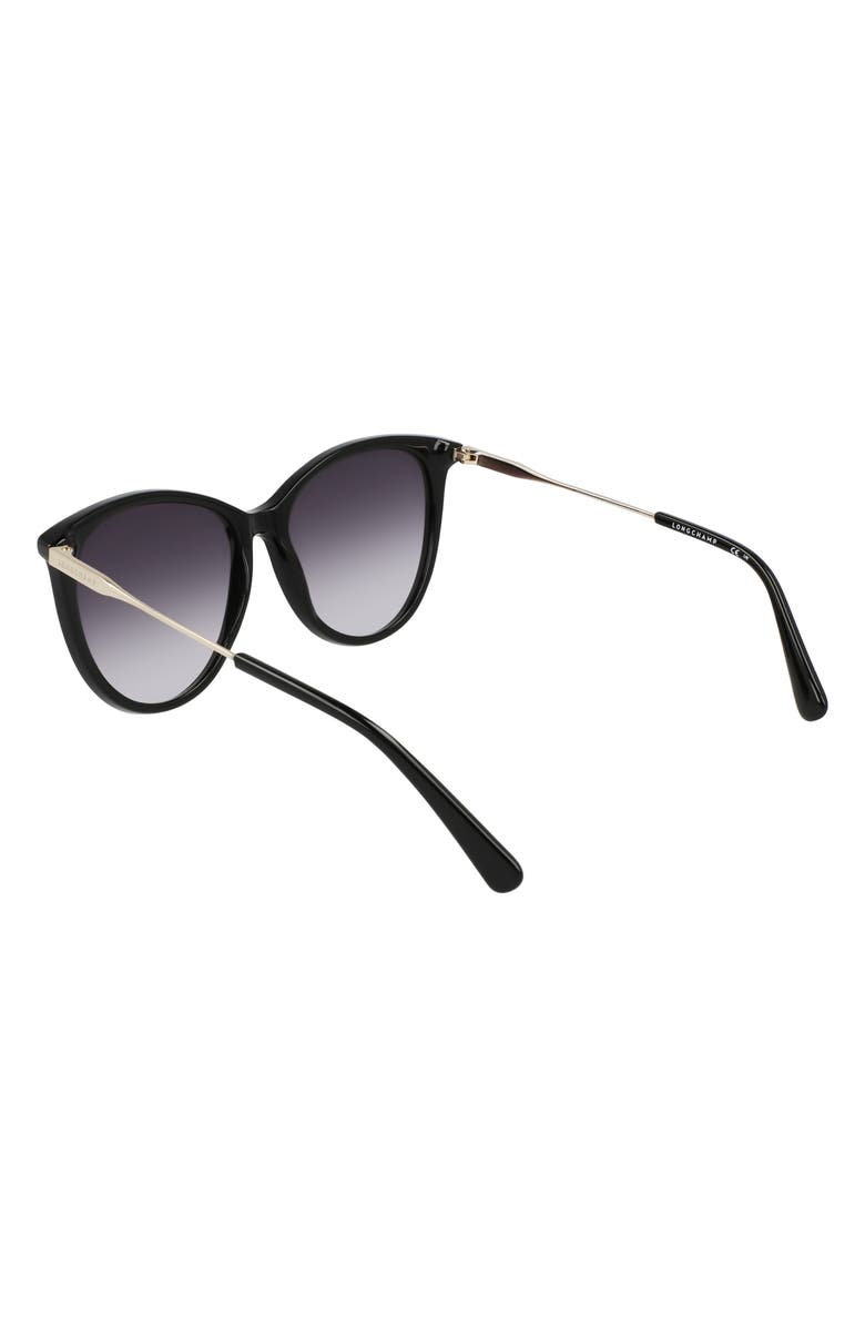 Longchamp 55mm Gradient Tea Cup Sunglasses, Alternate, color, Black