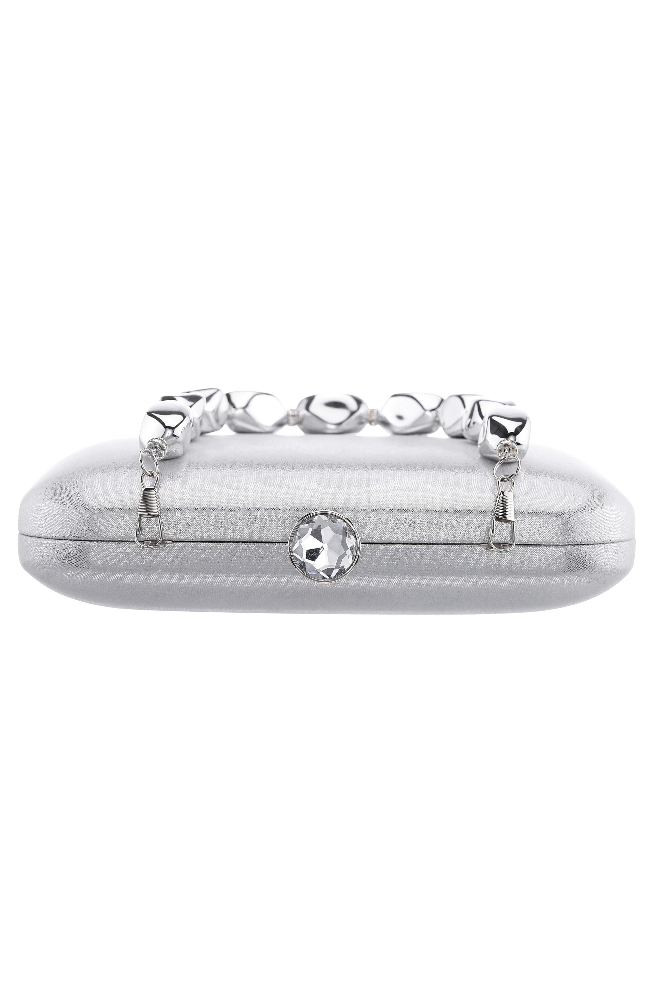 Kaela Frame Clutch, Alternate, color, SILVER
