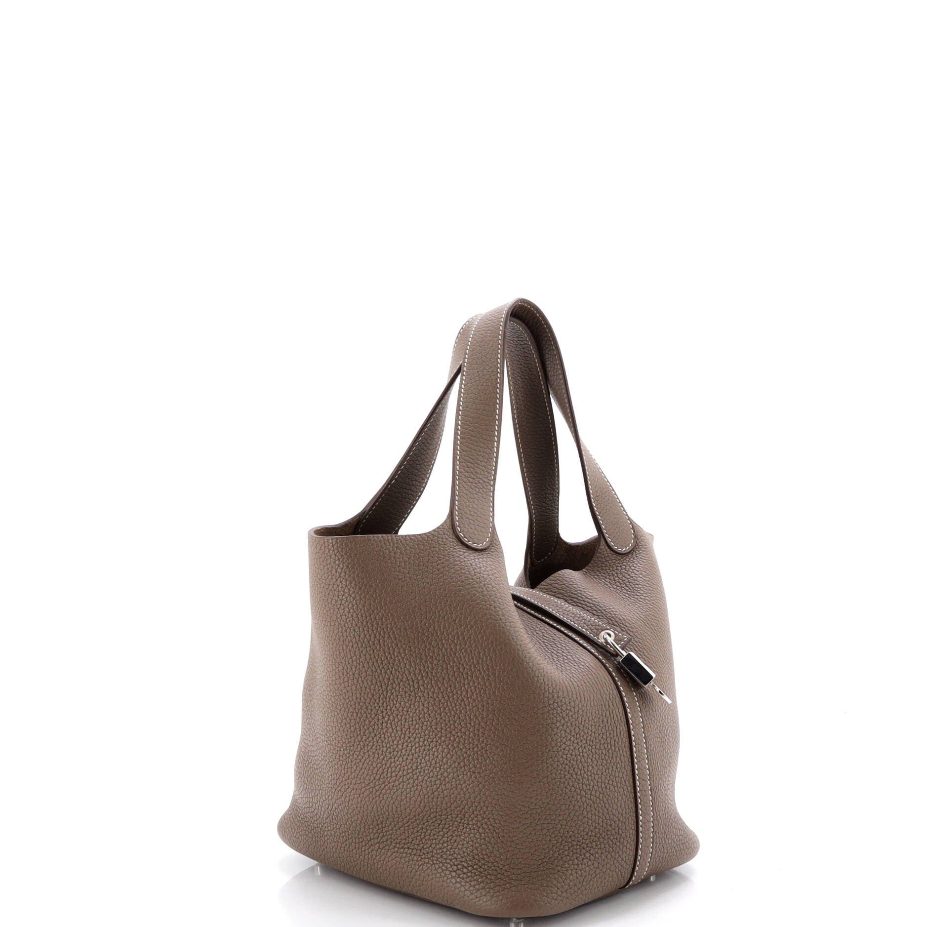 Pre-Owned Hermes Picotin Lock Bag Clemence MM, Alternate, color, Etoupe