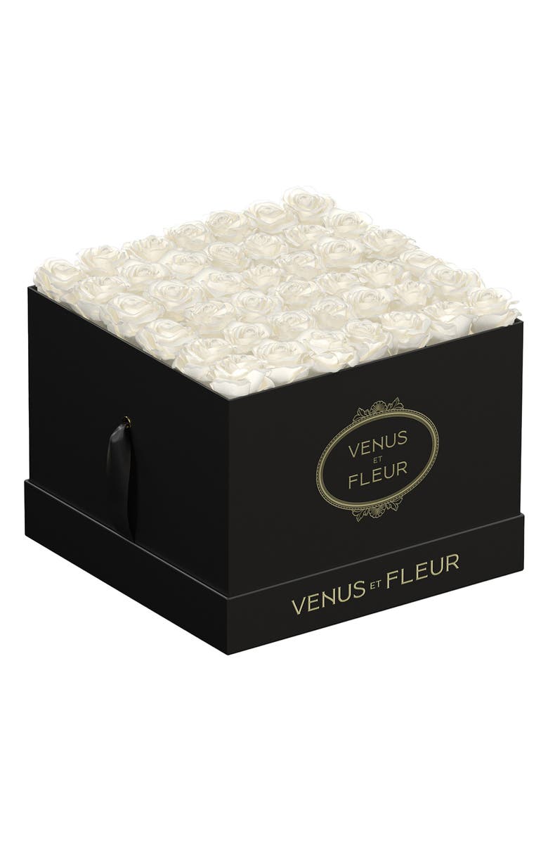 Venus ET Fleur Classic Large Eternity Roses, Main, color, Pure White
