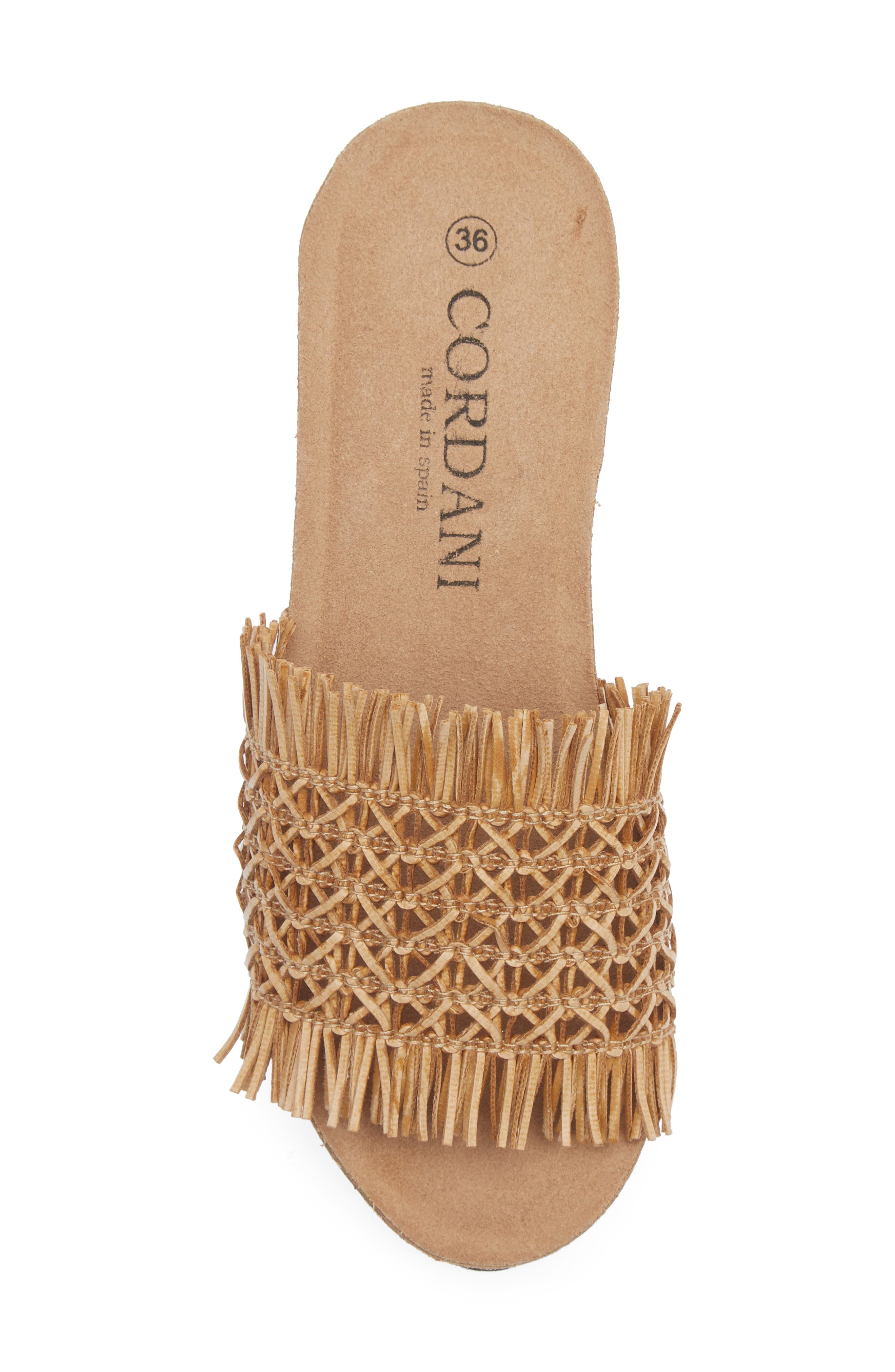 Cordani Mattina Fringe Platform Sandal, Alternate, color, Camel