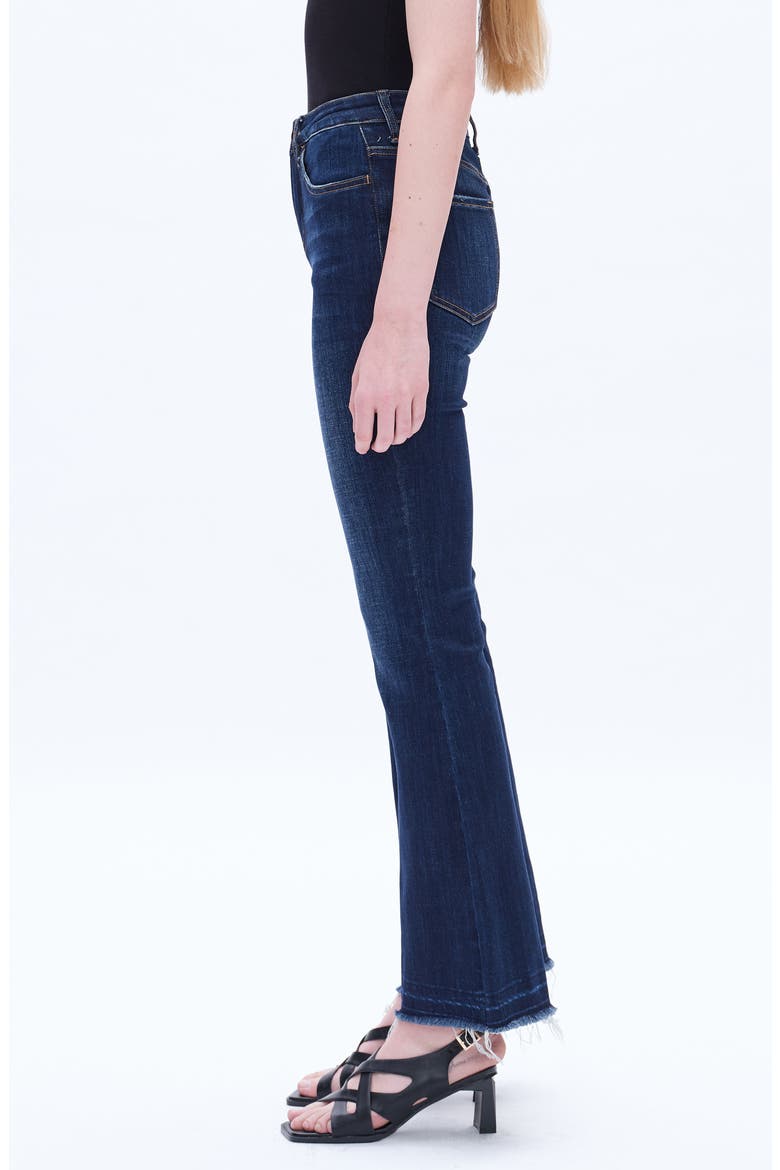 Release Hem Mid Rise Flare Jeans, Alternate, color, DARK BLUE