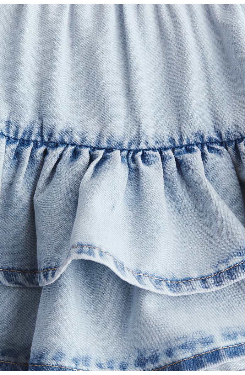 H&M Tiered Denim Skirt, Alternate, color, Light Denim Blue