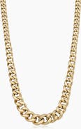 Oradina 14K Yellow Gold Carmine Curb Graduated Necklace