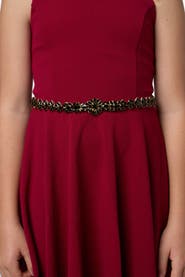 Un Deux Trois Ribbon Rhinestone Belt