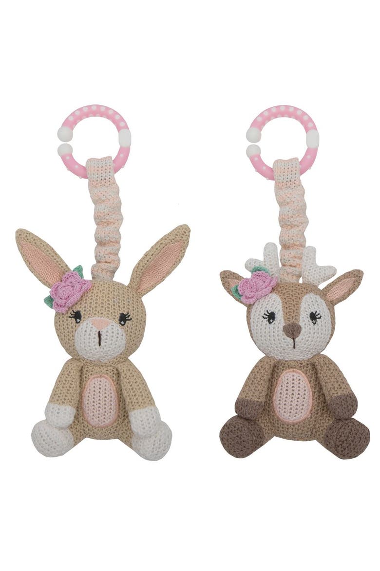 2pk Stroller Toy - Bunny & Fawn, Main, color, White