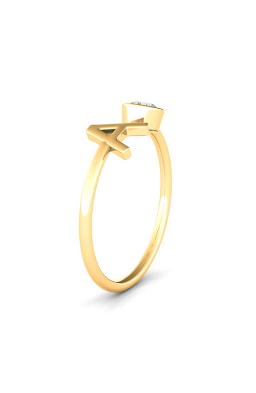 Hautecarat Lab Grown Diamond Letter Ring In 18k Yellow Gold - A