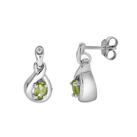 Perlisse Sterling Silver 0.02 Ct Diamond Drop Earrings