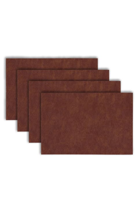 Faux Leather Reversible Set of 4 Placemats