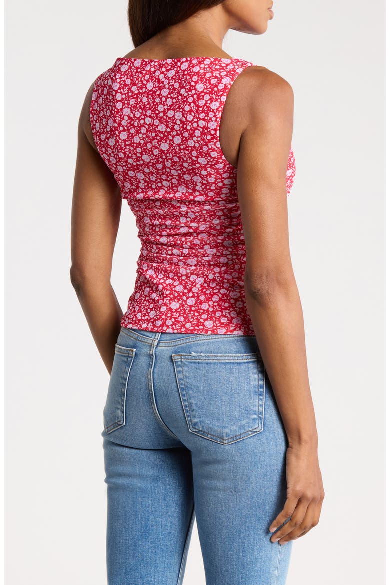 Zola Mesh Boatneck Tank, Alternate, color, RED DITSY FLORAL