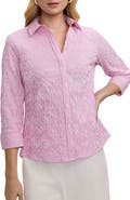 Foxcroft Hampton Crinkle Jacquard Shirt