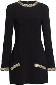 Cinq à Sept Adi Floral Embellished Long Sleeve Minidress