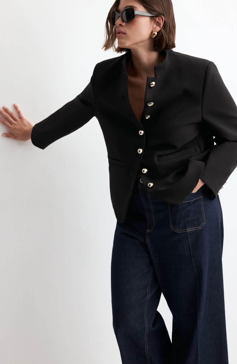 MANGO Mandarin Collar Jacket, Alternate, color,