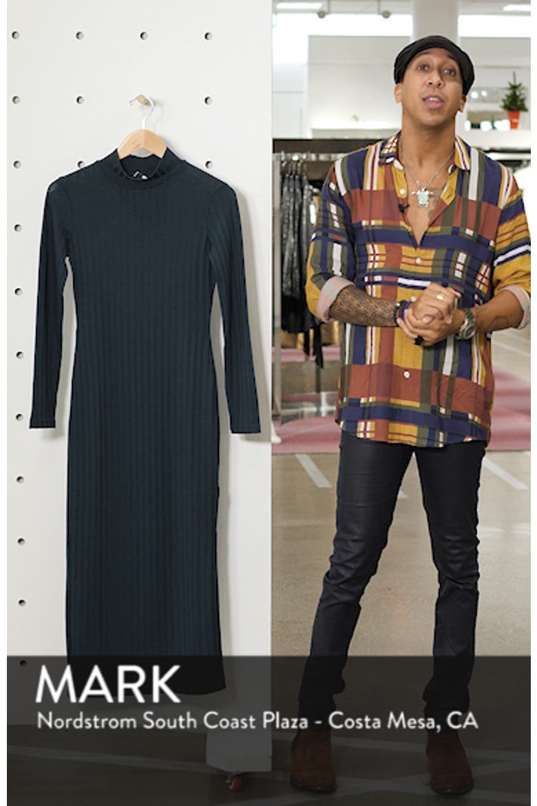High Neck Ribbed Midi Dress video