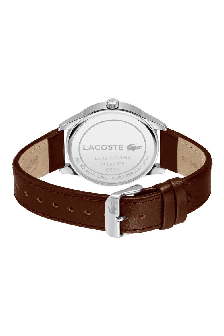Vienna Leather Strap Watch, 42mm, Alternate, color, GREEN