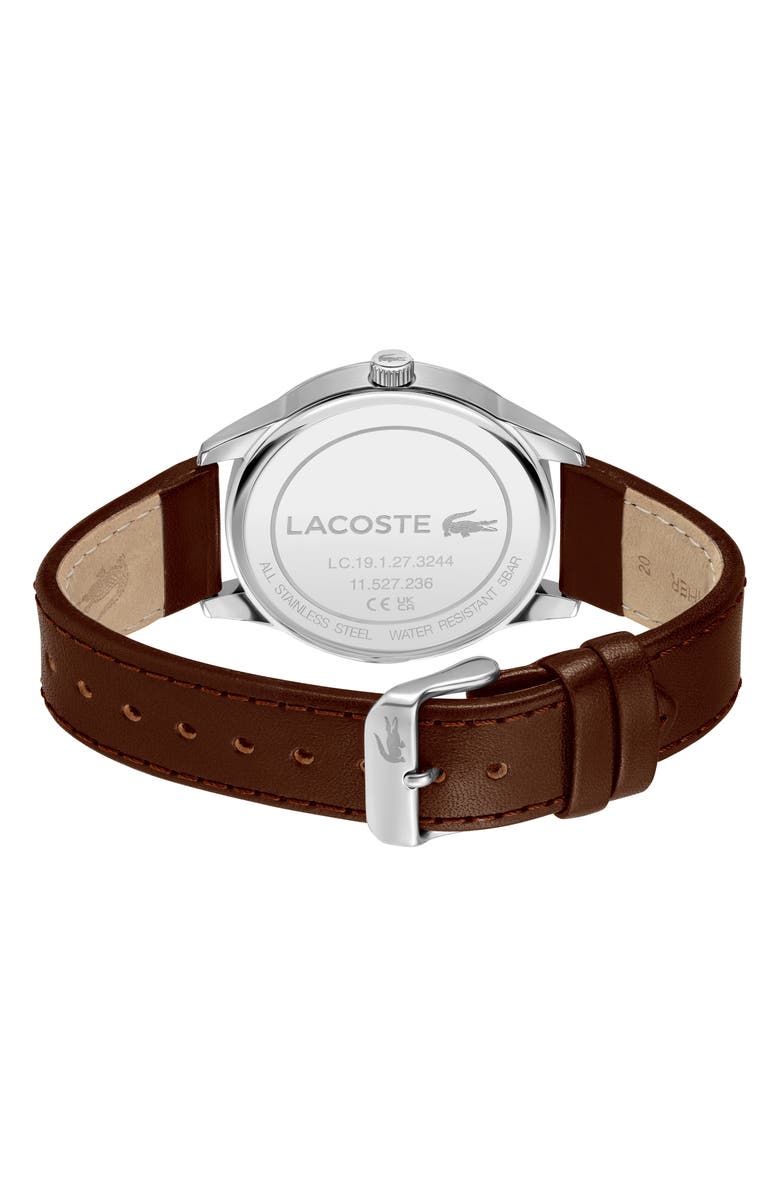 Lacoste Vienna Leather Strap Watch, 42mm, Alternate, color, 