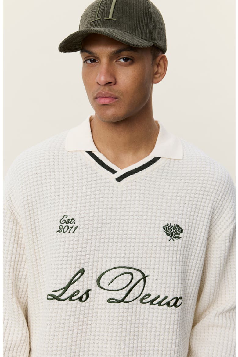 Waffle Long Sleeve Football Jersey, Alternate, color, IVORY