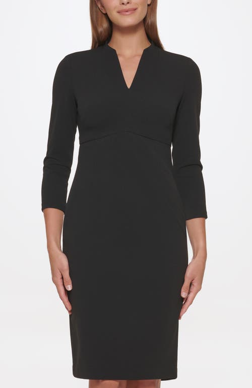 Calvin Klein Petites Womens V Neck N Bodycon Dress In Black