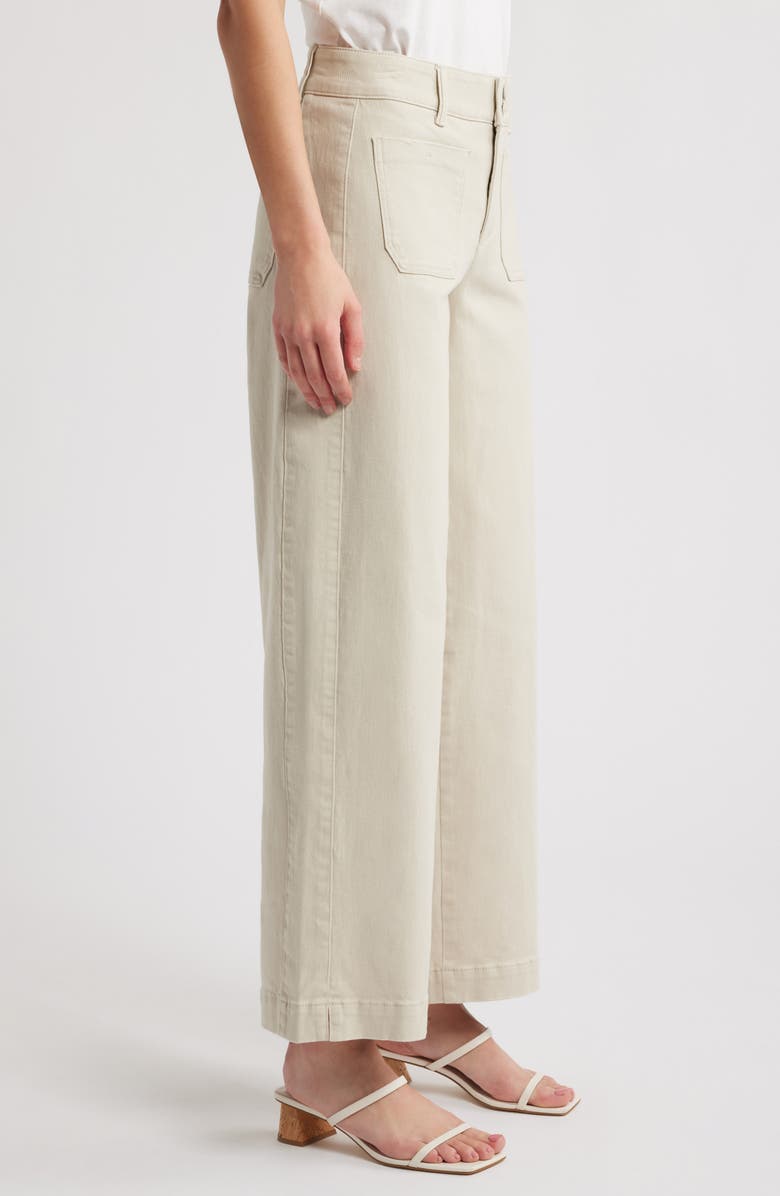 Wit & Wisdom Emma Patch Pocket High Waist Wide Leg Jeans, Alternate, color, Birch
