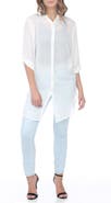 RAIN AND ROSE Semi Sheer Stripe Tunic