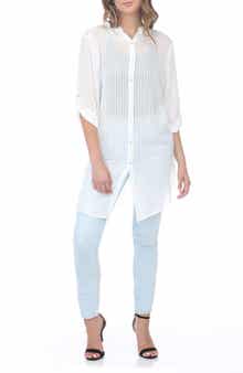 RAIN AND ROSE Semi Sheer Stripe Tunic