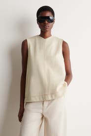 COS V-neck Open-back Denim Top