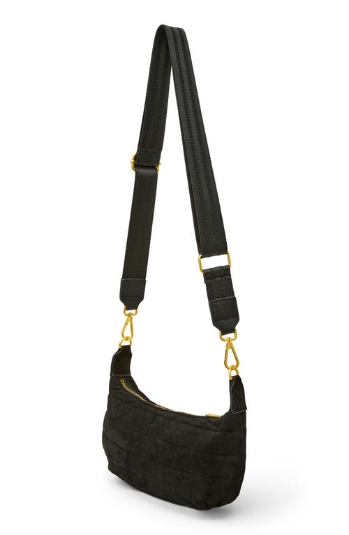 Think Royln Quilted Mini Moon Crossbody Bag In Black