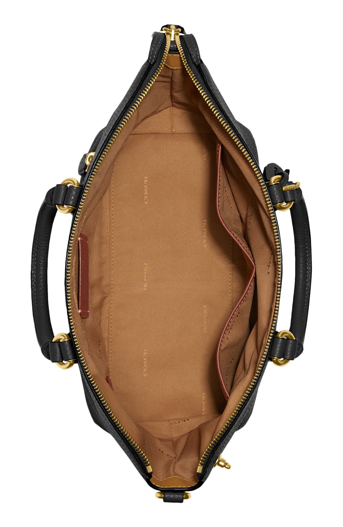 COACH Cara Pebbled Leather Satchel, Alternate, color, 