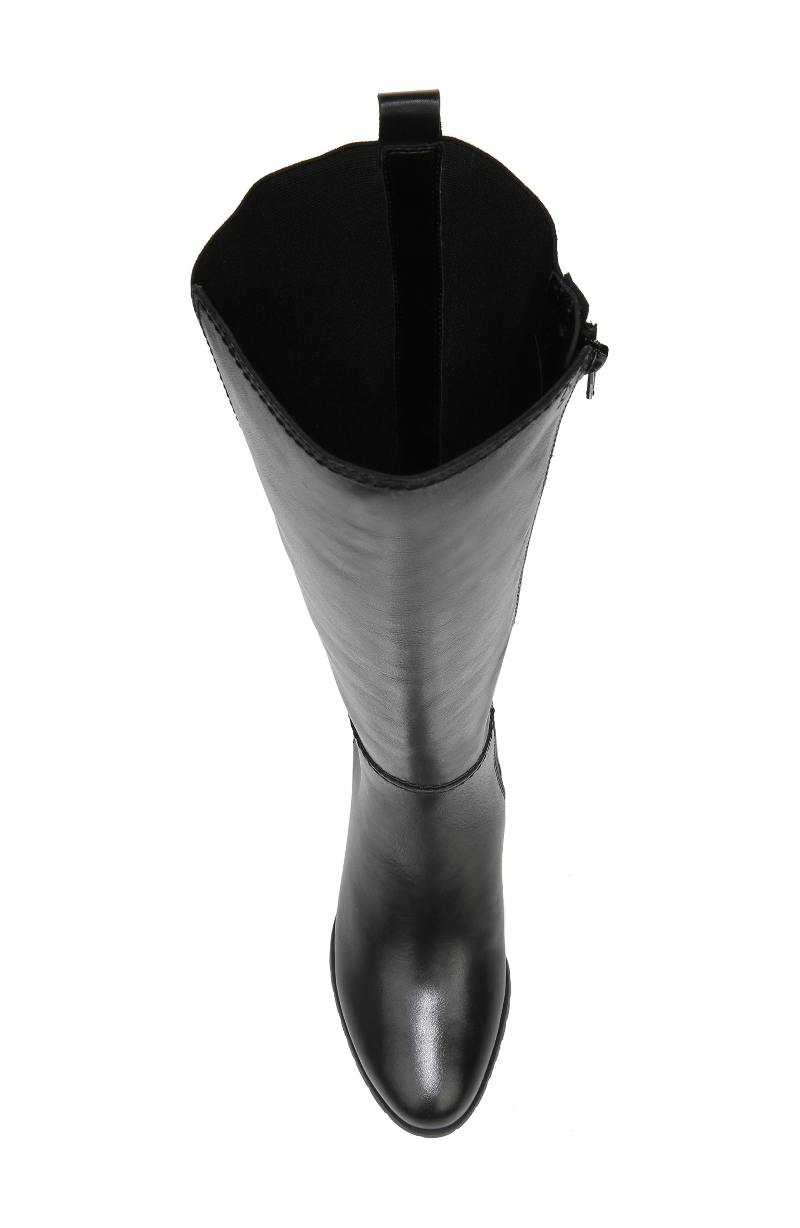 Naturalizer Brent Water Repellent Knee High Boot, Alternate, color, Black Lea