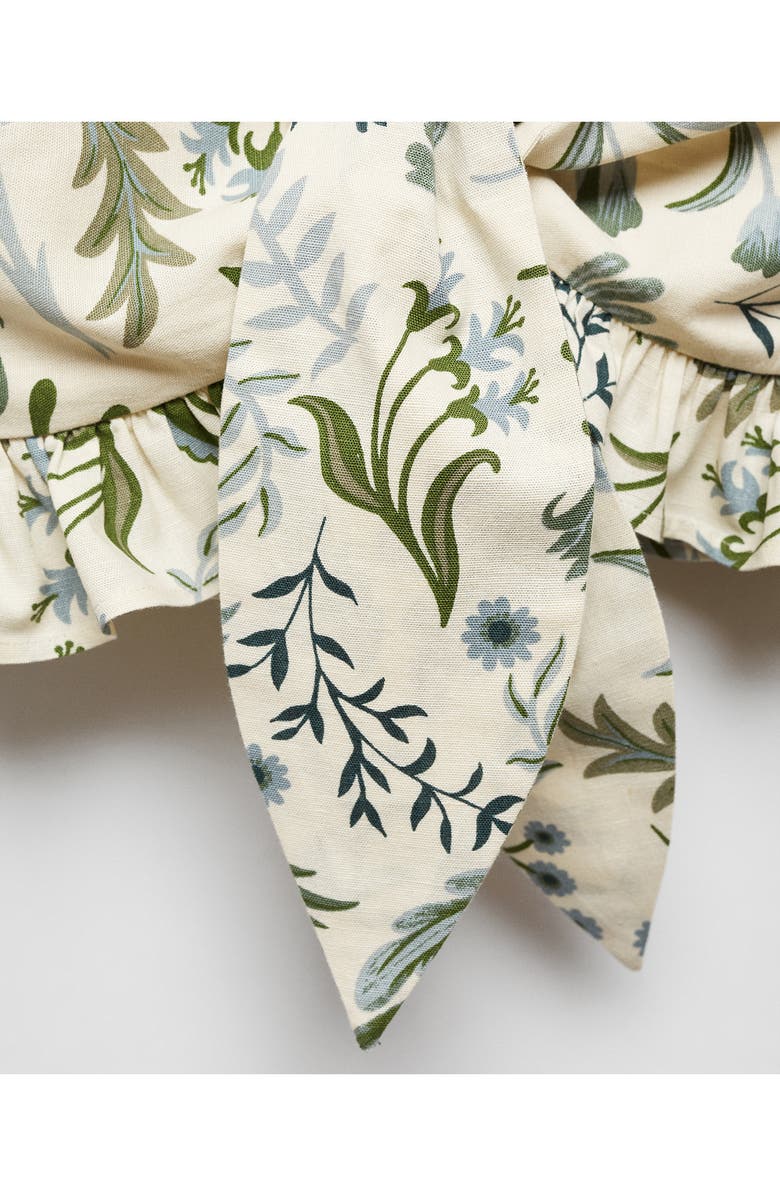 MANGO Floral Print Crop Top, Alternate, color, Ecru