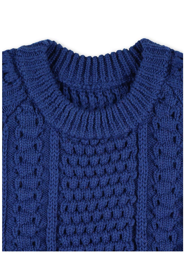 Aston Cable Knit Wool Crewneck Sweater, Alternate, color, Blue